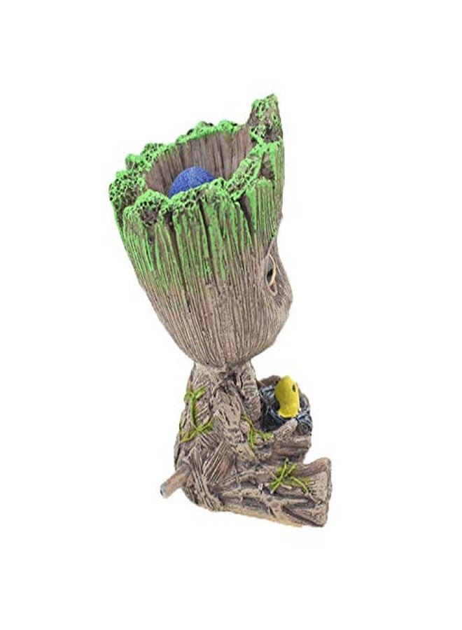 TEEMO Aquarium Groot Air Bubbler Decorations, Air Bubbler Resin Brown Decorations for Fish Tank. - Image 4